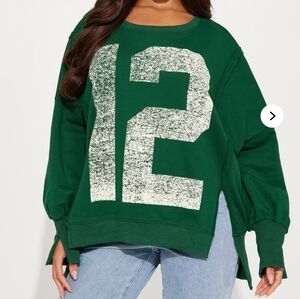 Fashion Nova Forest Green Number Sweatshirt